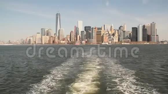 纽约市曼哈顿天际线全景视频的预览图