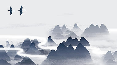 水墨画风景青花瓷中国风背景视频视频的预览图