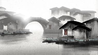 中国风典雅水墨典雅小镇LED动态背景视频素材视频的预览图