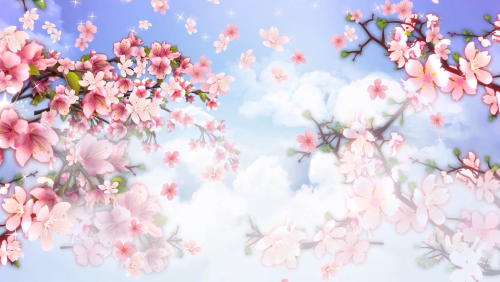 唯美桃花林花瓣飘落视频素材视频的预览图