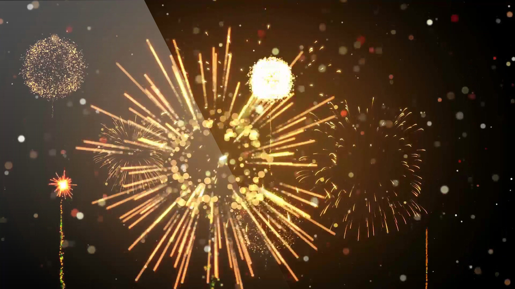 金色粒子烟花大气动感特效合成喜庆奢华背景视频的预览图