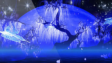 光效蝴蝶粒子树流星雨大气唯美舞台led背景视频的预览图