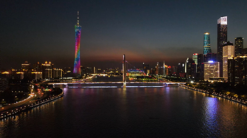 航拍实拍高清广州猎德大桥城市夜景视频的预览图