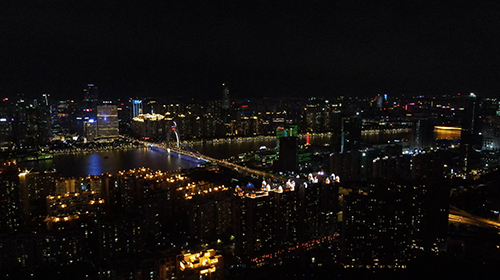 航拍广州夜景广州猎德大桥城市建筑夜景视频的预览图