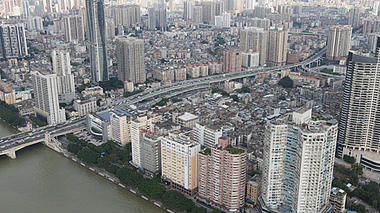 航拍实拍高清广州城市交通视频的预览图