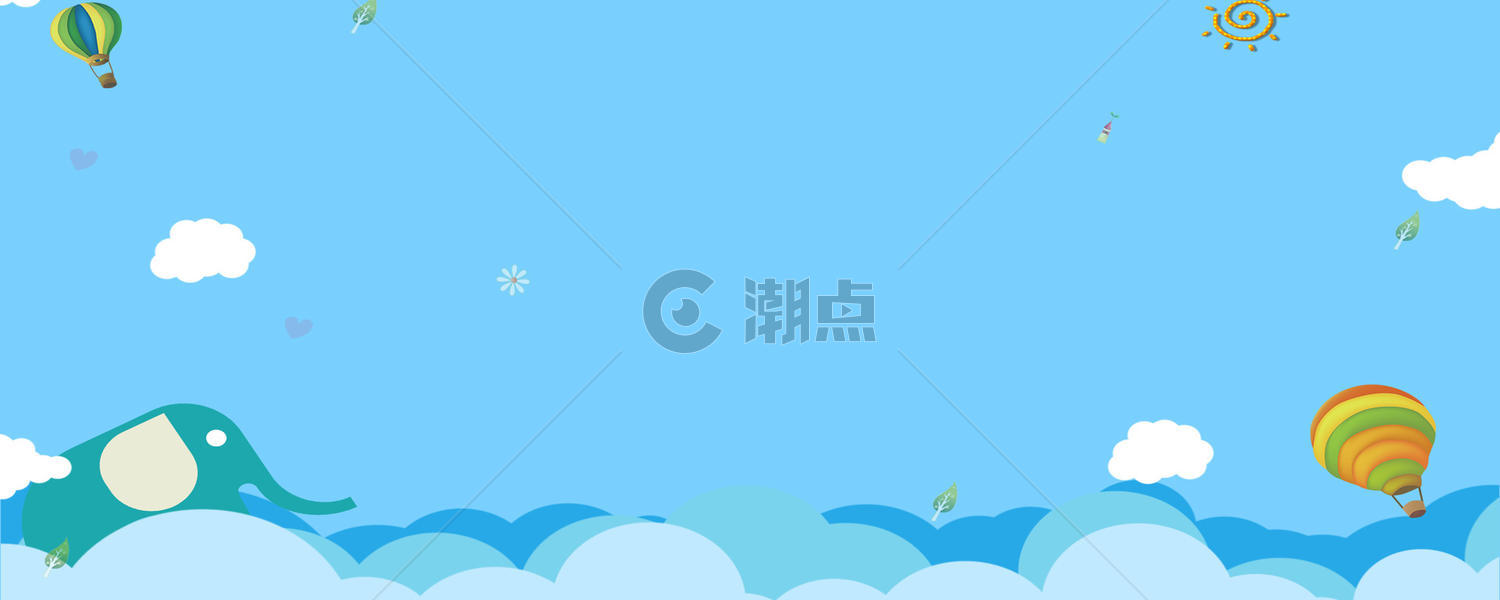 蓝色小清新banner背景图片素材免费下载