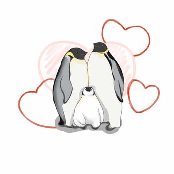 有爱的企鹅一家图片素材免费下载