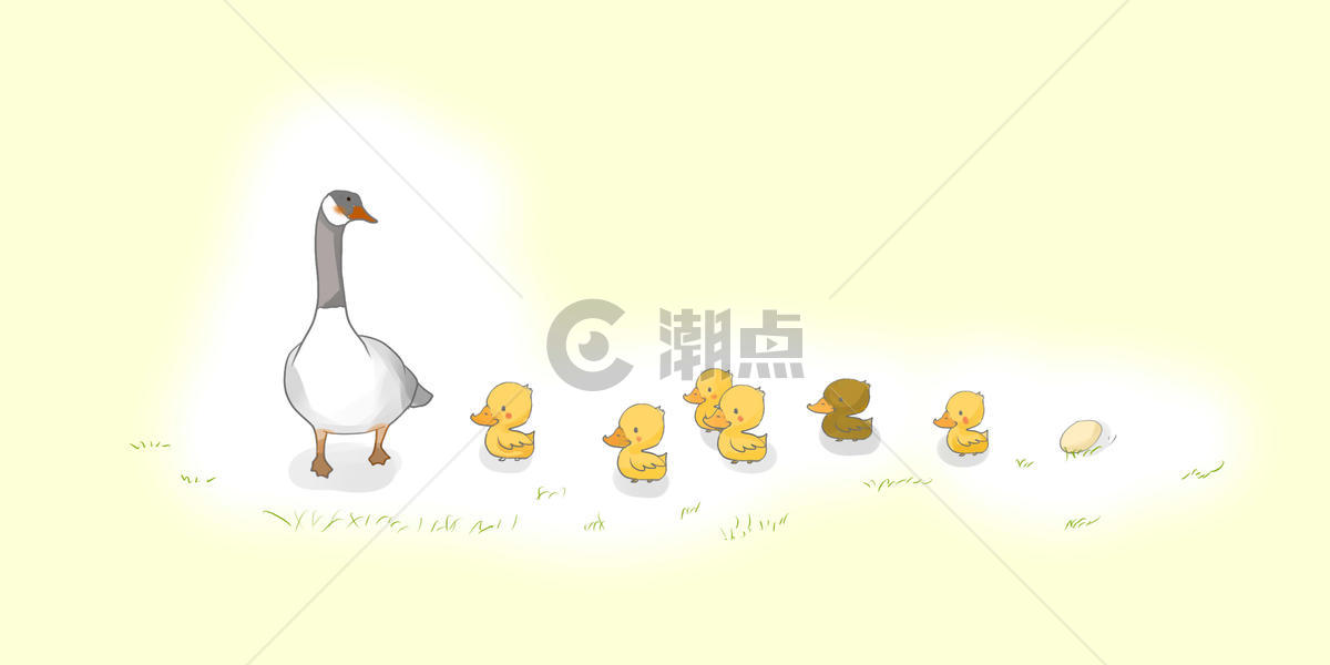 鸭妈妈和小鸭子图片素材免费下载