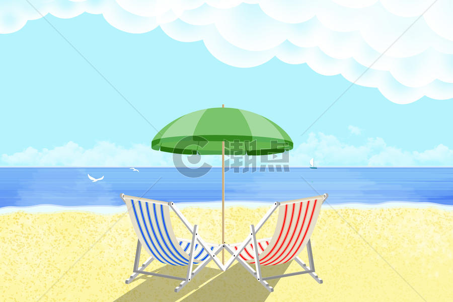 阳光海滩风景背景图片素材免费下载