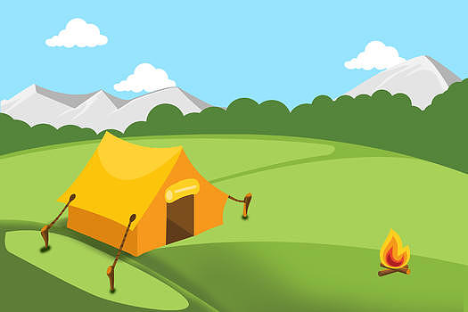 野外郊游帐篷篝火图片素材免费下载