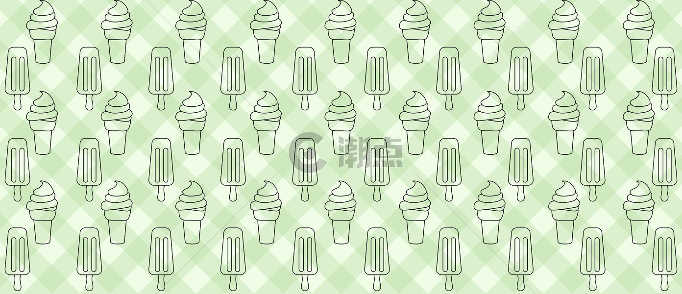 小清新甜筒冰淇淋格子背景图片素材免费下载