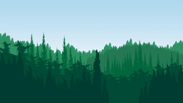 绿色森林背景手绘图片素材免费下载