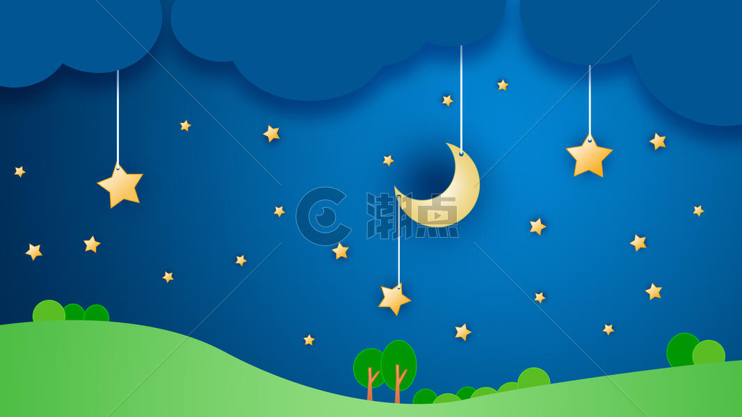 夜晚星空矢量创意插画图片素材免费下载