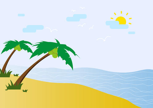 阳光沙滩椰树图片素材免费下载