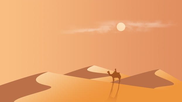 手绘沙漠背景素材图片素材免费下载