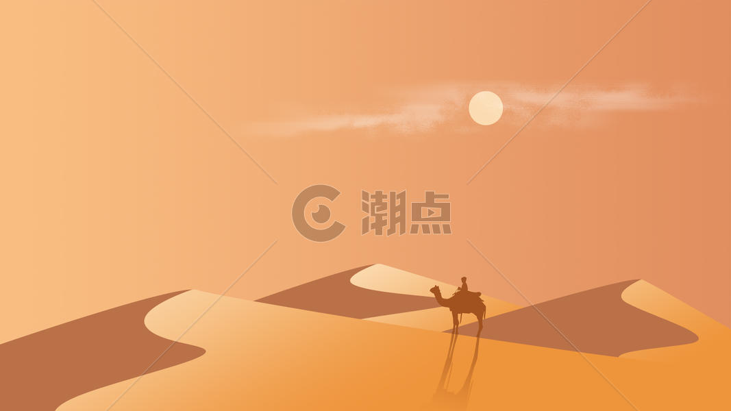 手绘沙漠背景素材图片素材免费下载