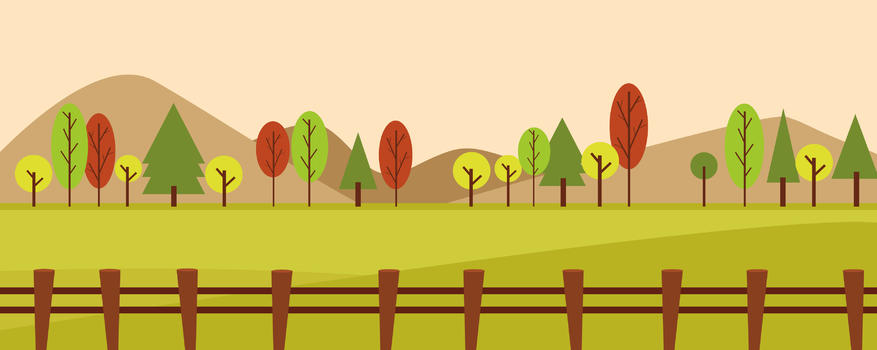 秋季自然风景插画图片素材免费下载
