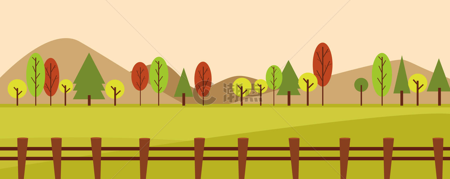 秋季自然风景插画图片素材免费下载