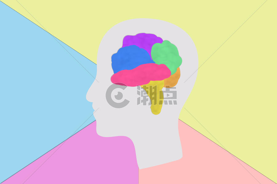 人脑思维色彩组合图片素材免费下载