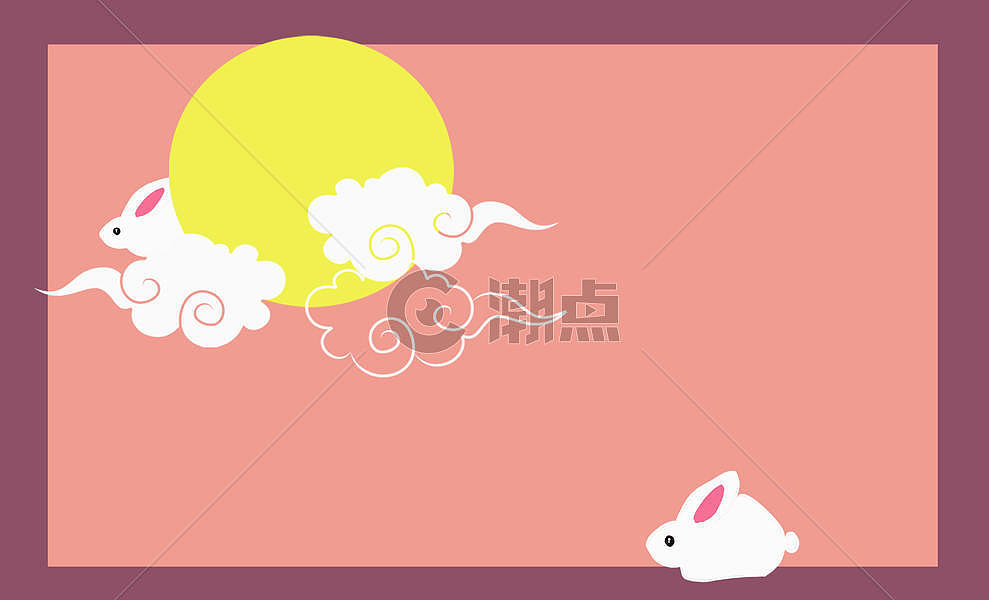 传统节日中秋节月亮兔子背景图片素材免费下载