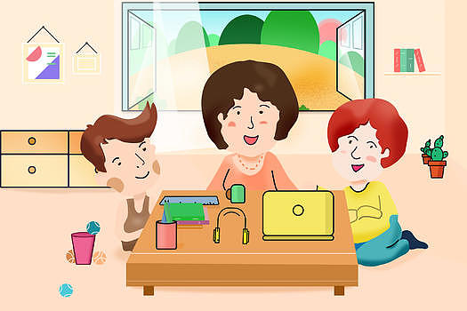 家庭教育类矢量人物插画图片素材免费下载