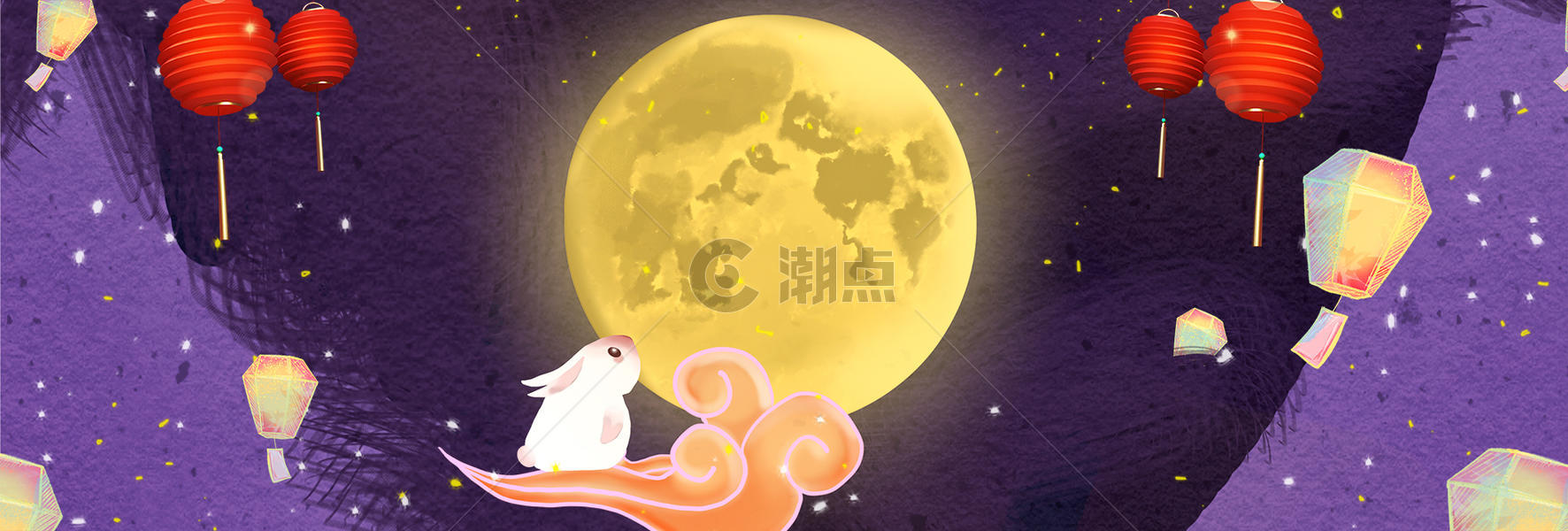 手绘月亮中秋节图片素材免费下载