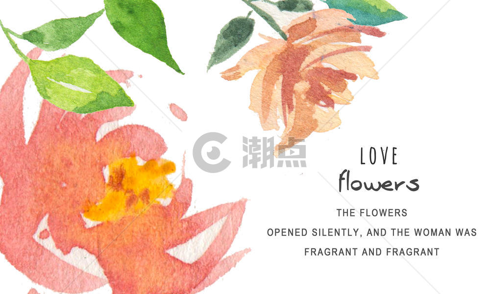 水彩手绘花朵卡片名片图片素材免费下载