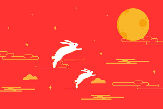 兔子奔月图片素材免费下载