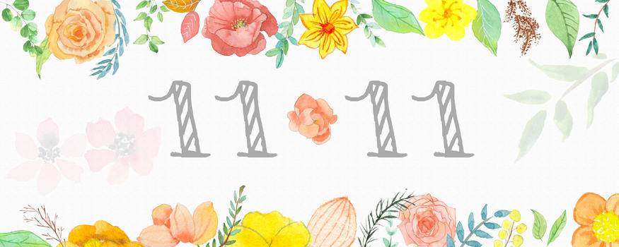 双十一水彩花卉数字背景手绘数字图片素材免费下载