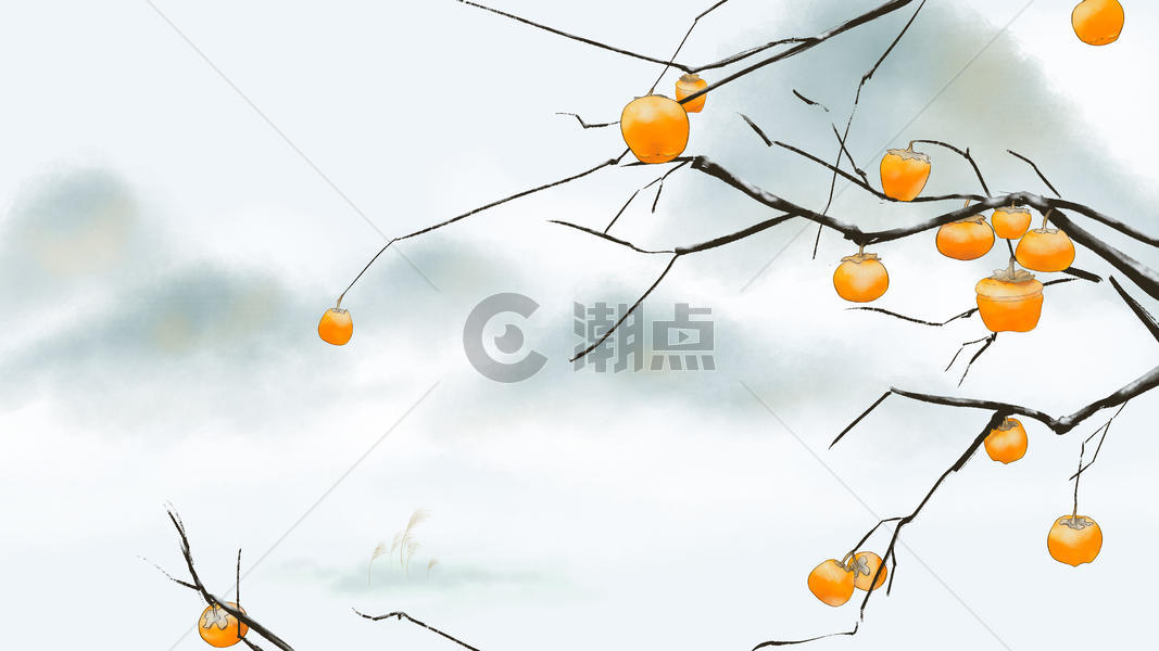 霜降节气中国风插画图片素材免费下载