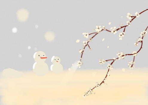 冬至下雪插画图片素材免费下载