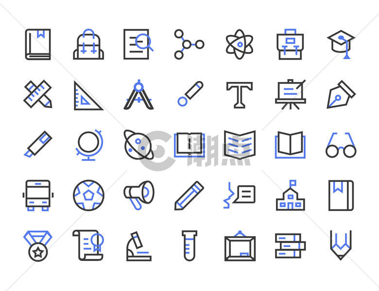 教育矢量图标合辑图片素材免费下载