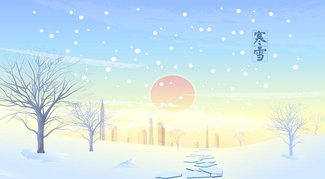 寒冬城市雪景图片素材免费下载