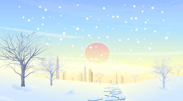 冬天寒冬里城市雪景图片素材免费下载