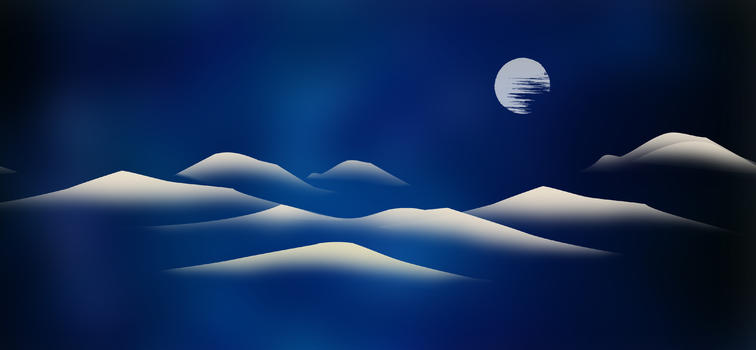月色山川背景图片素材免费下载