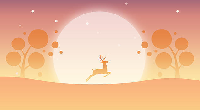 麋鹿扁平插画图片素材免费下载
