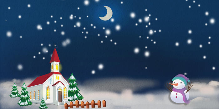 圣诞节平安夜手绘插画图片素材免费下载