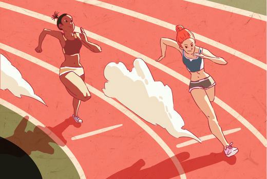 短跑比赛插画图片素材免费下载