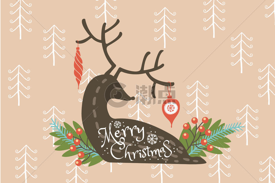 圣诞节麋鹿背景图片素材免费下载