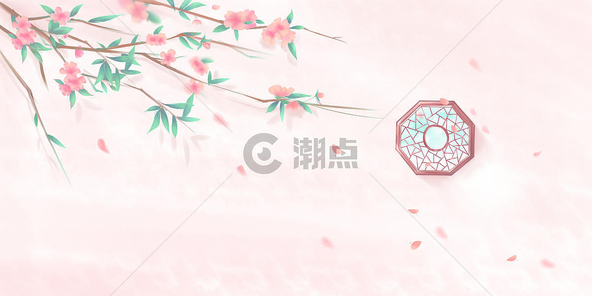 中国风桃花背景图片素材免费下载
