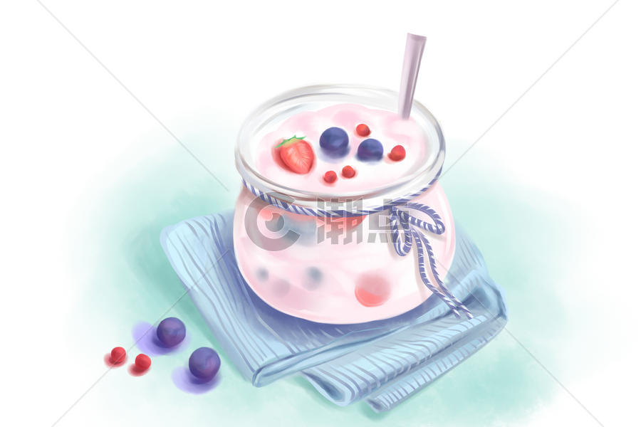 酸奶食物唯美系插画图片素材免费下载