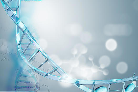 蓝色渐变DNA分子封面图