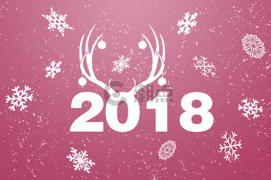 2018圣诞节鹿角雪花背景图片素材免费下载