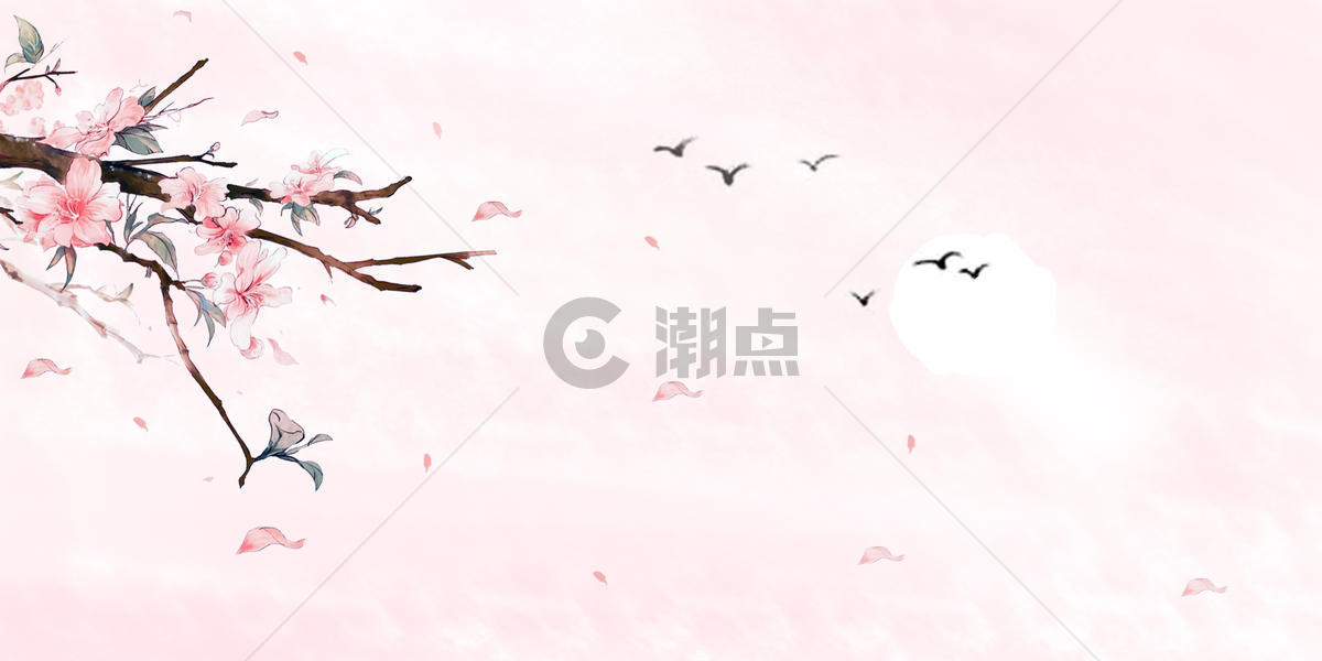 中国风桃花背景图片素材免费下载