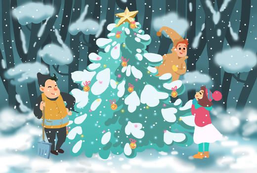 冬日圣诞节插画图片素材免费下载