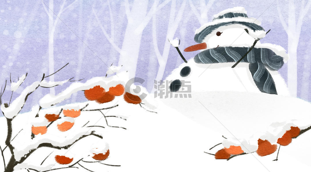 森林雪人图片素材免费下载