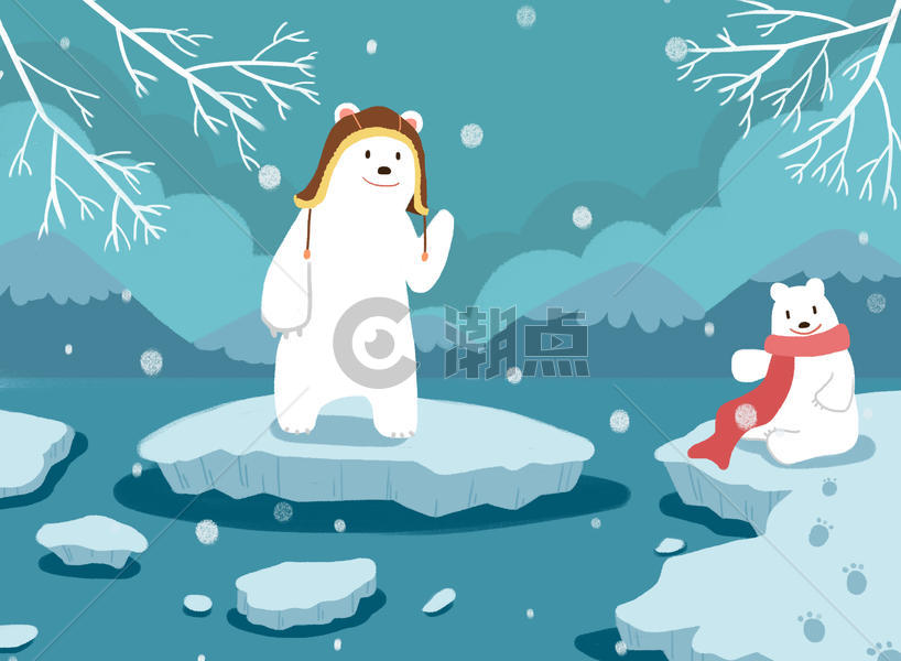 北极熊的冬天图片素材免费下载