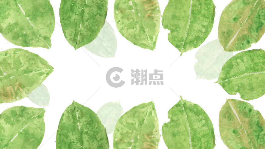 叶子水彩大叶子绿色背景图片素材免费下载