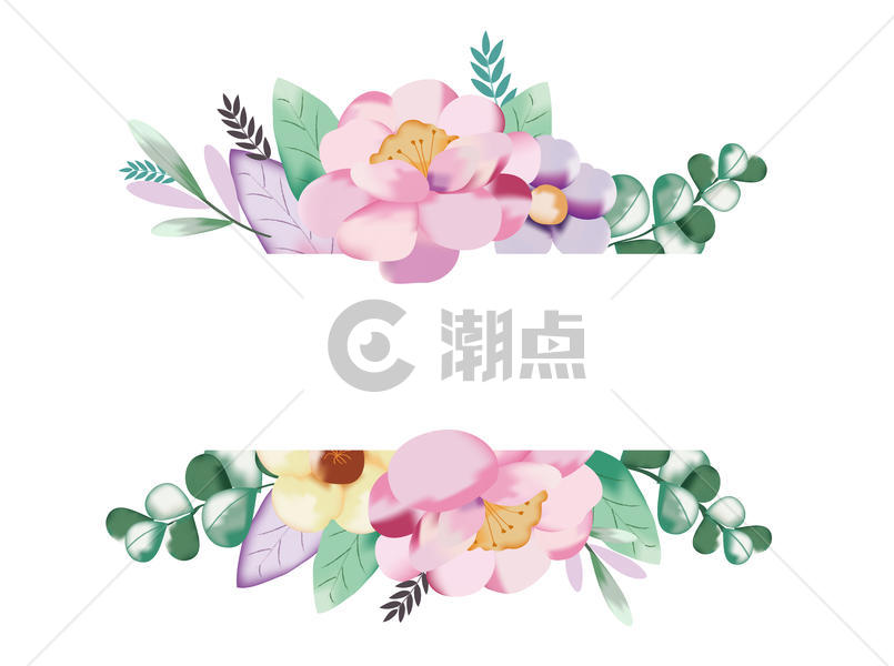 手绘水彩花朵装饰框图片素材免费下载