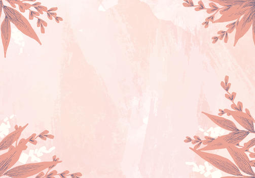 粉色树叶清新背景图片素材免费下载